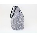 9224 - GREY AND WHITE SNOW FLAKES CANVAS TOTE